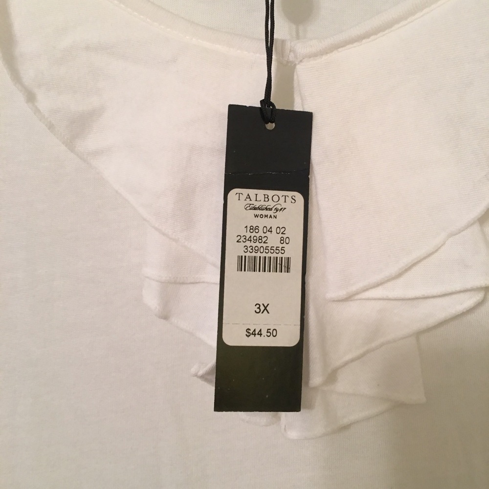 NWT Talbots Woman ruffle short sleeve T-shirt - Picture 3 of 6